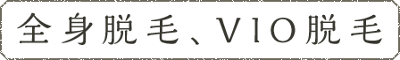 全身脱毛、VIO脱毛